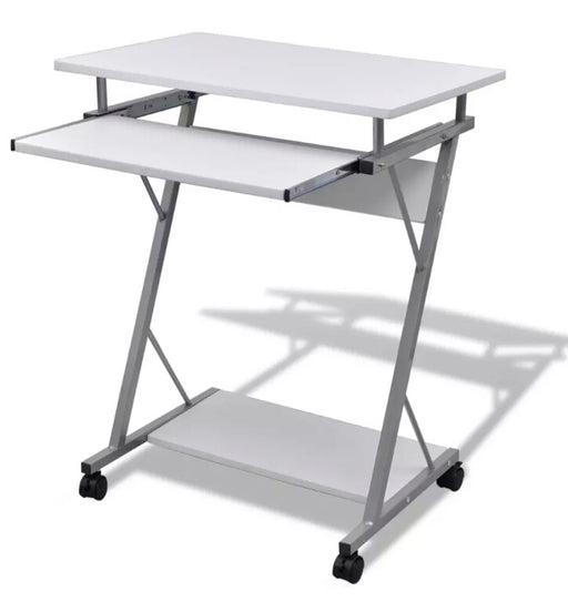 Computer Desk Pull Out Tray White Furniture Office Student Table 20053