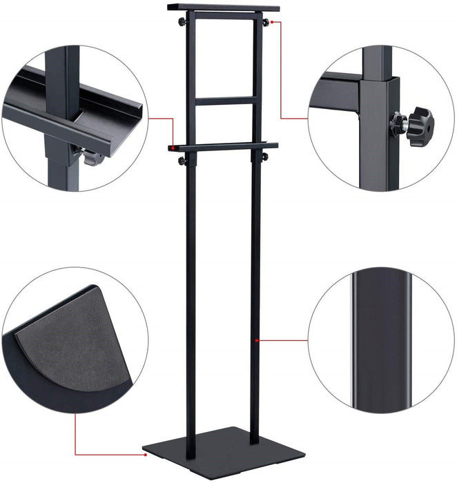 Heavy Duty Banner Stand with Non-Slip Mat Base, Adjustable Pedestal Poster Stand Up to 78 inch, Double Side Banner Holder for Multiple Display
