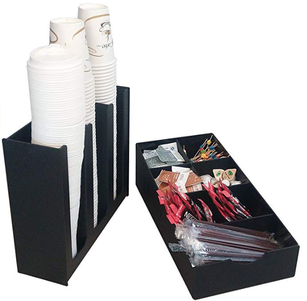 Cup & Lid Holder Organizer, 3 Compartments