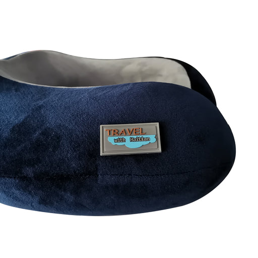 HAITIAN Travel Pillow Memory Foam Neck Pillow for Airplanes & Train Traveling,with Portable Packing Bag,Earplugs,3D Sleep Mask - Mint