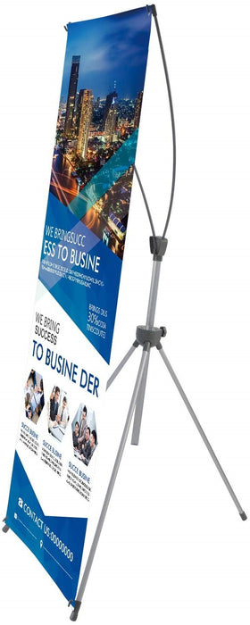 Reinforced Block Adjustable Tripod X Banner Stand, 23 x 63 to 31 x 71 Inch for Trade Show Exhibition，with Portable Travel Bag