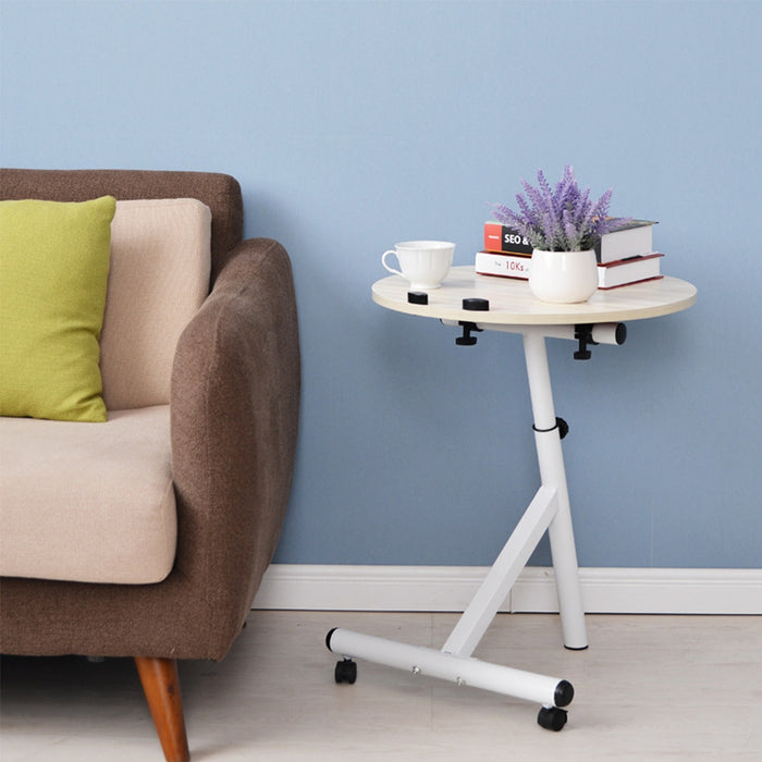 Movable Lift Desk Round Adjustable Tea Table