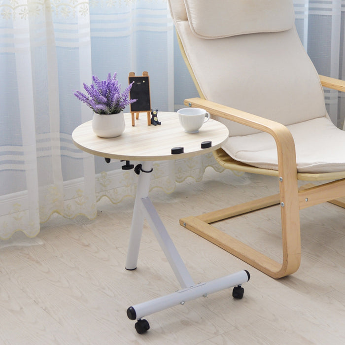 Movable Lift Desk Round Adjustable Tea Table