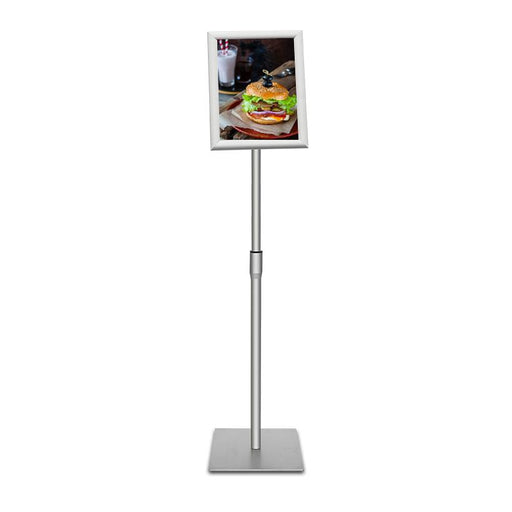Sign Stand Fits for 8.5x11 Inches Poster, Heavy Square Metal Base, Color Silver
