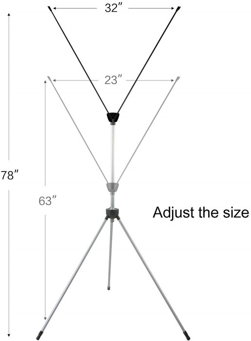 Reinforced Block Adjustable Tripod X Banner Stand, 23 x 63 to 31 x 71 Inch for Trade Show Exhibition，with Portable Travel Bag