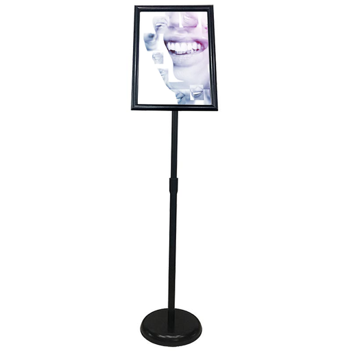 Sign Stand Fits for 11x17 Inches Poster, Round Metal Base, Color Black