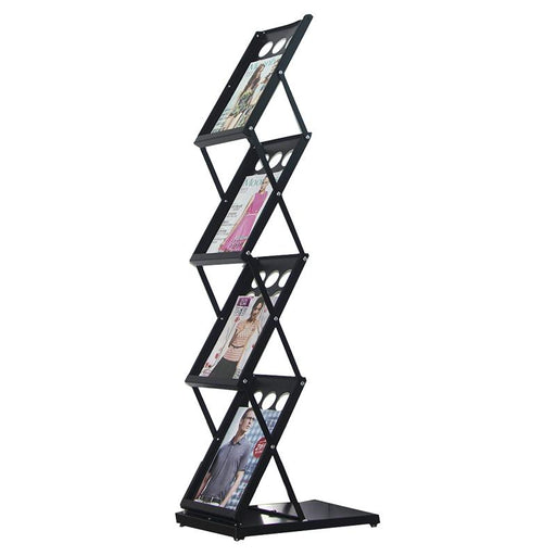 Metal Foldable Literature Rack 4 Pockets