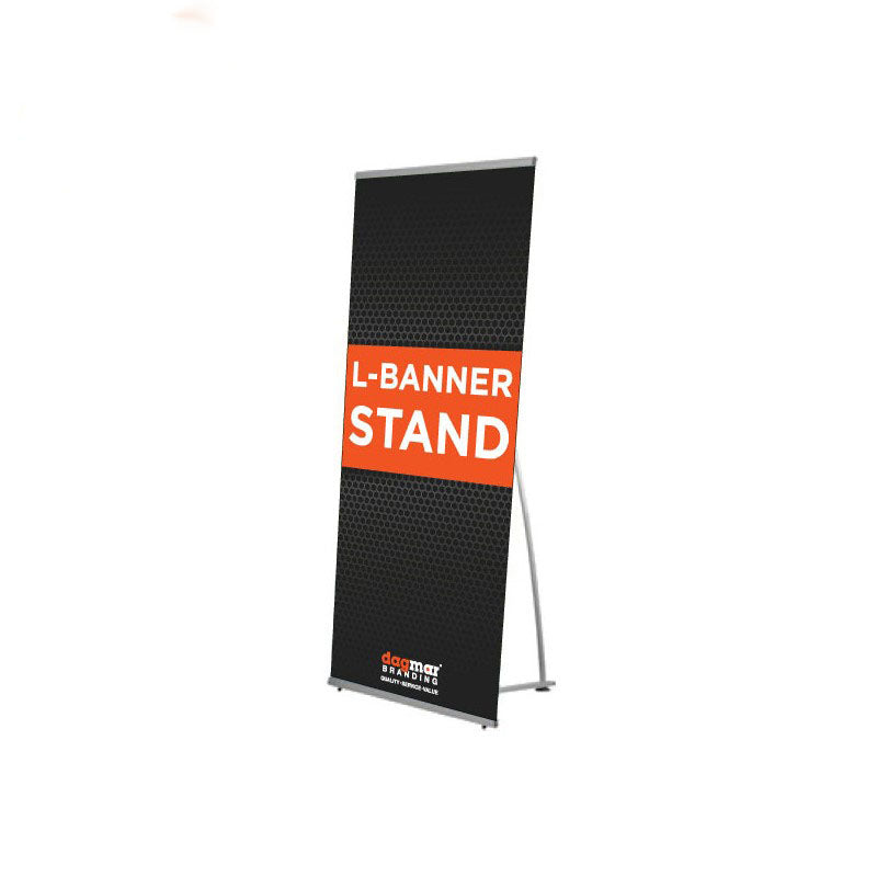 L Banner Stand for 24” x 63” Inches, Vertical Sign Holder for Trade Show, Indoor&Outdoor Events with Carrying Bag