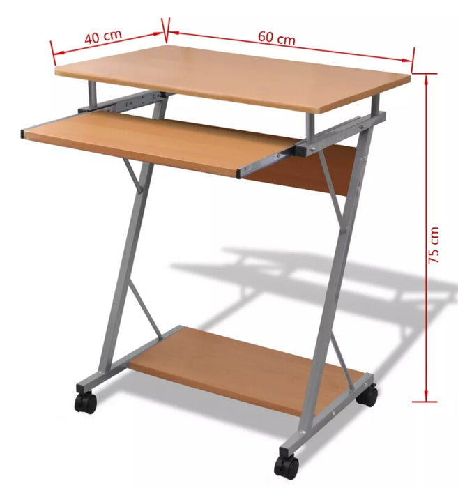 Computer Desk Pull Out Tray Brown Furniture Office Student Table  20052