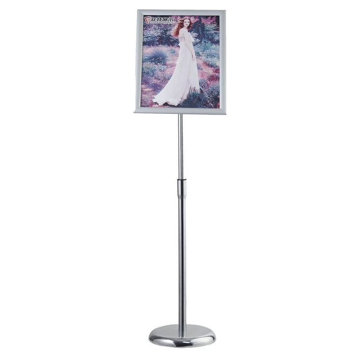 Sign Stand Fits for A3 Size Poster, Round Metal Base, Color Silver