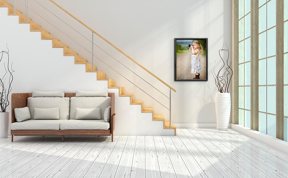 Aluminum Snap Frame for Poster 18 x 24 Inches, Front Open & Wall Mounted Style,Color Black