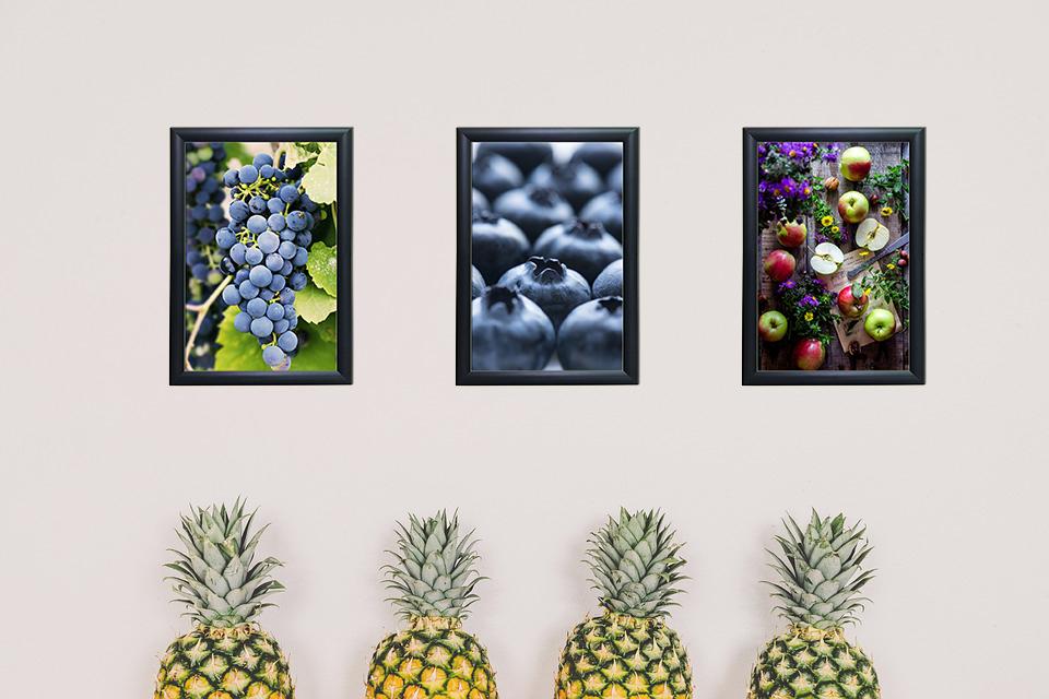 Aluminum Snap Frame for Poster A4 Size, Front Open & Wall Mounted Style,Color Black