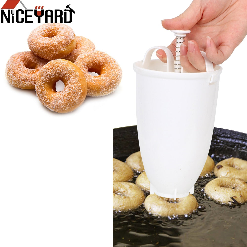 Donut Mould Easy Fast Portable Donut Maker Manual Waffle Dispenser Doughnut Machine Arabic Waffle Plastic Lightweight Deep Fry