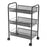 3 Tiers Mesh Shelf Rolling Wheels Kitchen Metal Trolley Cart Hair Salon Storage Rack Black