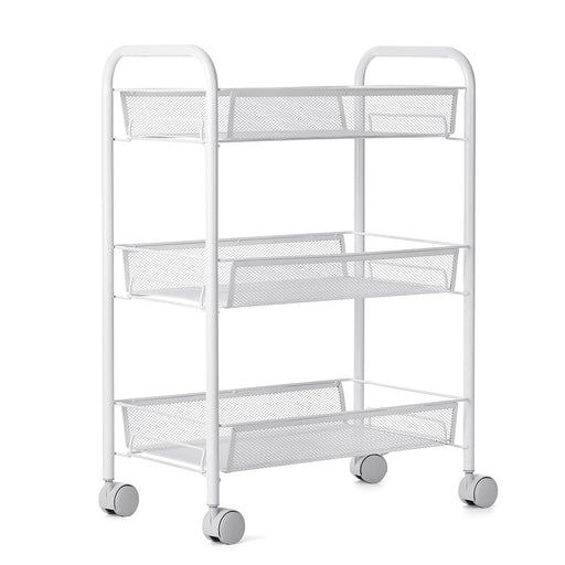 Hot New Multifunctional 3-Tier Storage Rack Mesh Wire Rolling Cart Kitchen Bedroom Bathroom Living Storage Rack Organizer