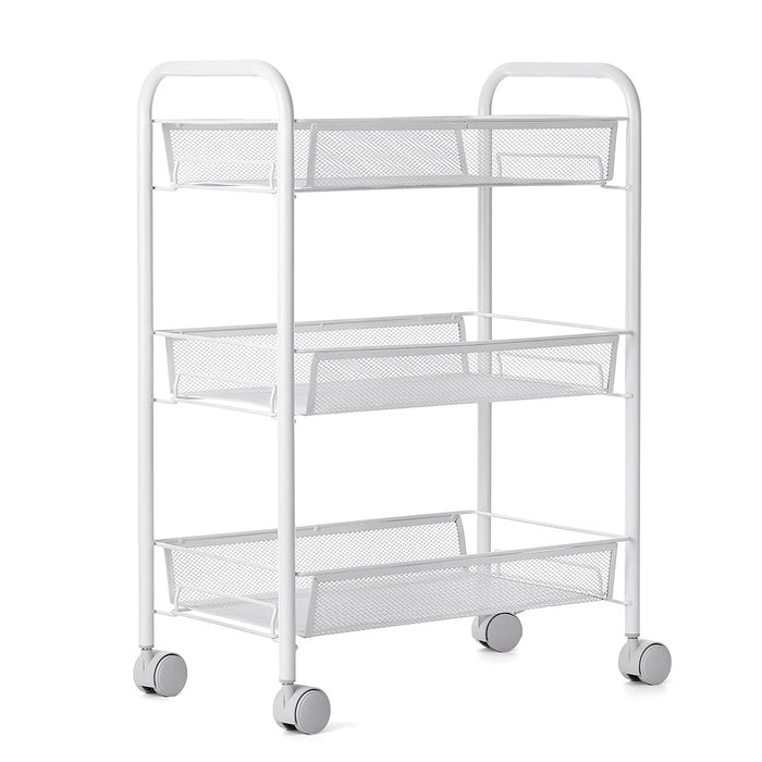 Hot New Multifunctional 3-Tier Storage Rack Mesh Wire Rolling Cart Kitchen Bedroom Bathroom Living Storage Rack Organizer