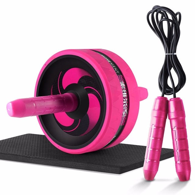 New 2 in 1 Ab Roller&Jump Rope No Noise Abdominal Wheel Ab Roller with Mat For Arm Waist Leg Exercise Gym Fitness Equipment