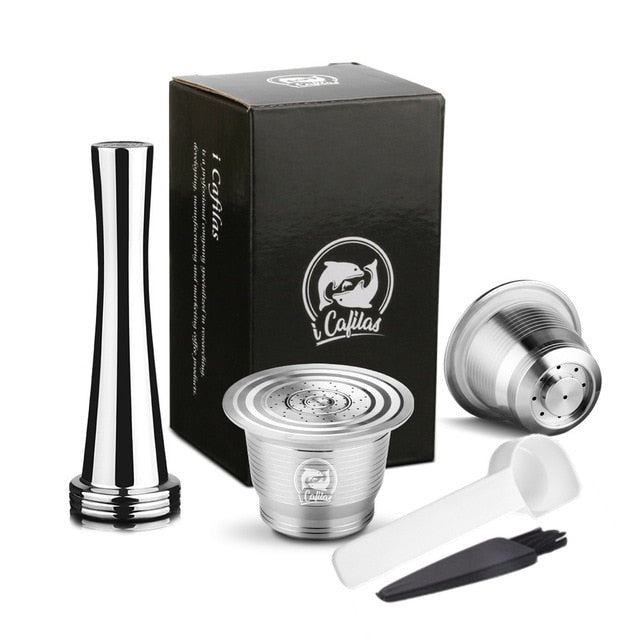 iCafilas Vip Link For Nespresso Refillable Coffee Capsule Pod Stainless Steel Espresso Coffee filters and Tamper Wholesale