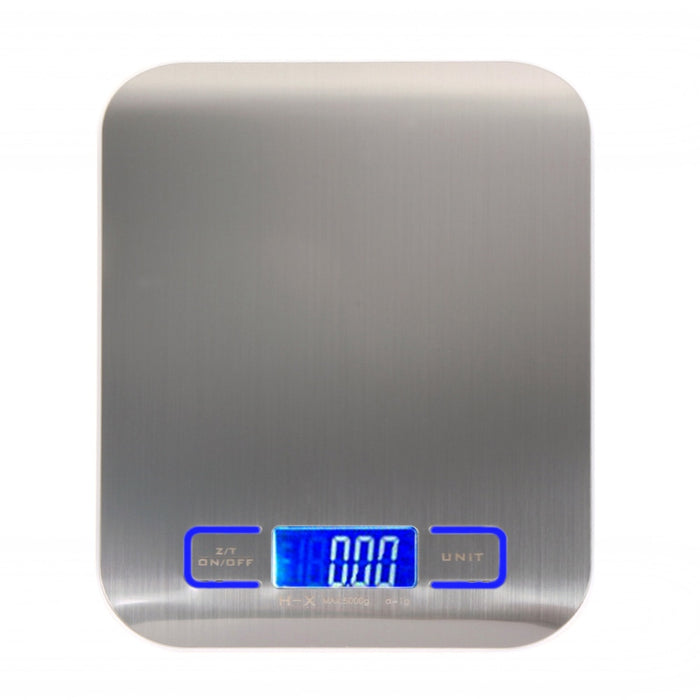 Báscula Digital de cocina multifunción para alimentos, acero inoxidable, plataforma de acero inoxidable de 11lb 5kg con pantalla LCD (plateado)