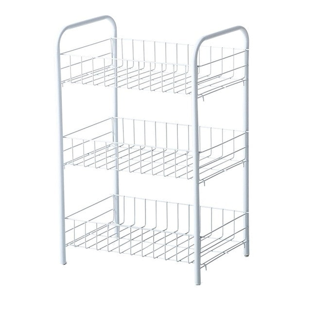 2/3 Tier Simple Storage Organizer Rack Bedroom Bathroom Kitchen Shelf Metal Rolling Trolley Cart Storage Holder Basket Bookshelf
